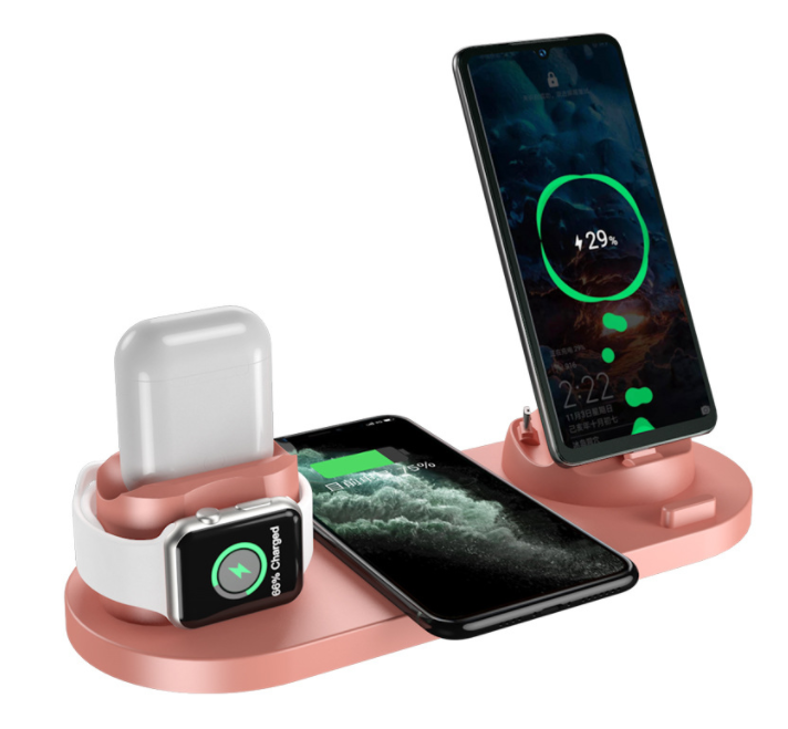 Kabelloses Wireless Ladegerät für iPhone, AirPods und iWatch mit drei zusätzliche USB-Anschlüssen