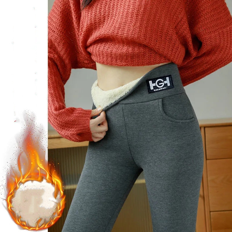 gefütterte Winterleggins mit Hosentaschen