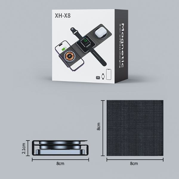 3in1 magnetisch, faltbare, drahtlose Ladegerät Station für iPhone, Airpods und IWatch