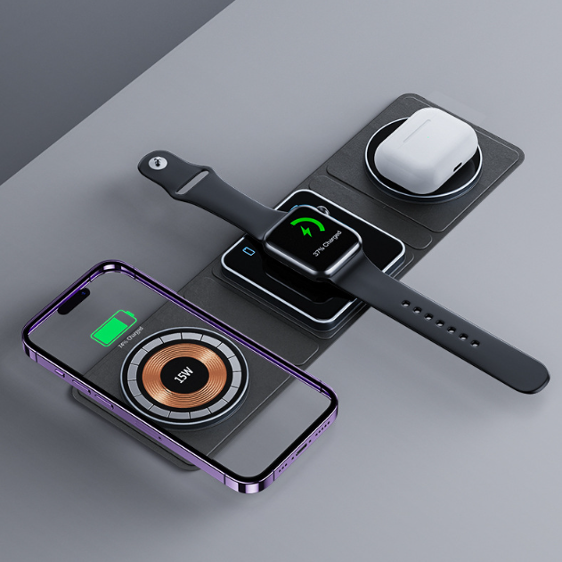 3in1 magnetisch, faltbare, drahtlose Ladegerät Station für iPhone, Airpods und IWatch